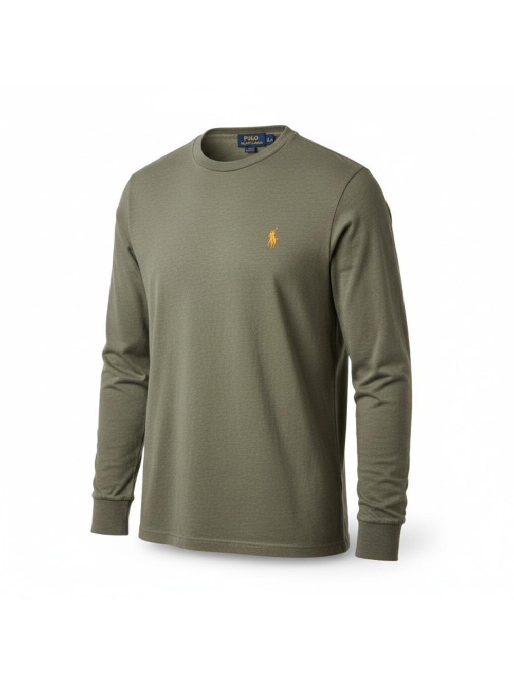 Polo Ralph Lauren Men's Crewneck Long-Sleeves Olive Shirt Size Large Pre-owned